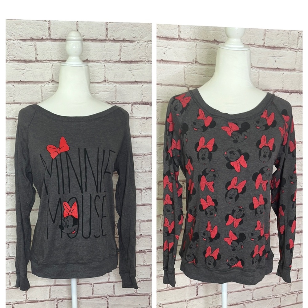 Reversible Minnie Mouse Long Sleeve Lightweight Sweatshirt Size Medium